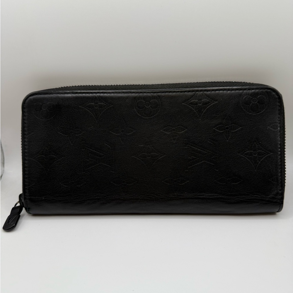 LOUIS VUITTON Zippy Wallet Vertical Shadow Black Long